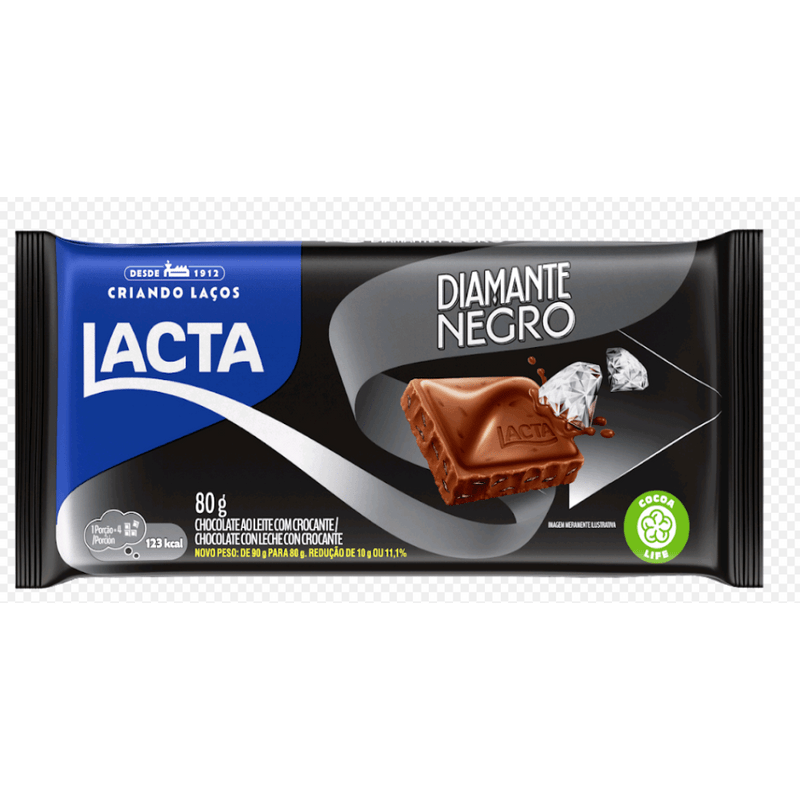 Chocolate Ao Leite Lacta Barra 80g