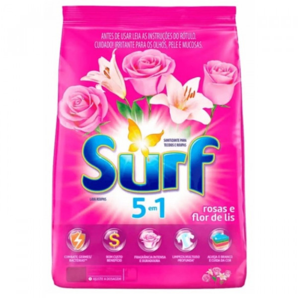 Sabão em Pó Ação Flor de Liz Surf - Pacote 800g