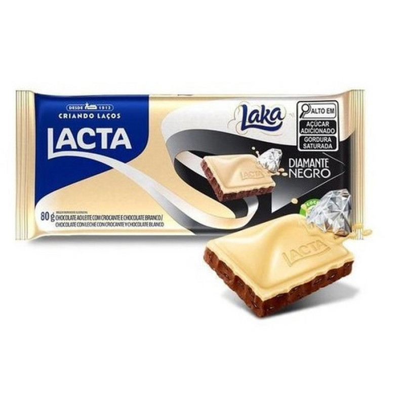 Chocolate Laka e Diamante Negro LACTA - Barra 80g
