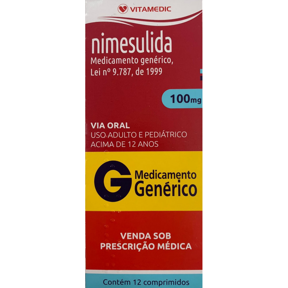 Nimesulida - Neo Química 100mg, caixa com 12 comprimidos